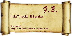 Füredi Bianka névjegykártya